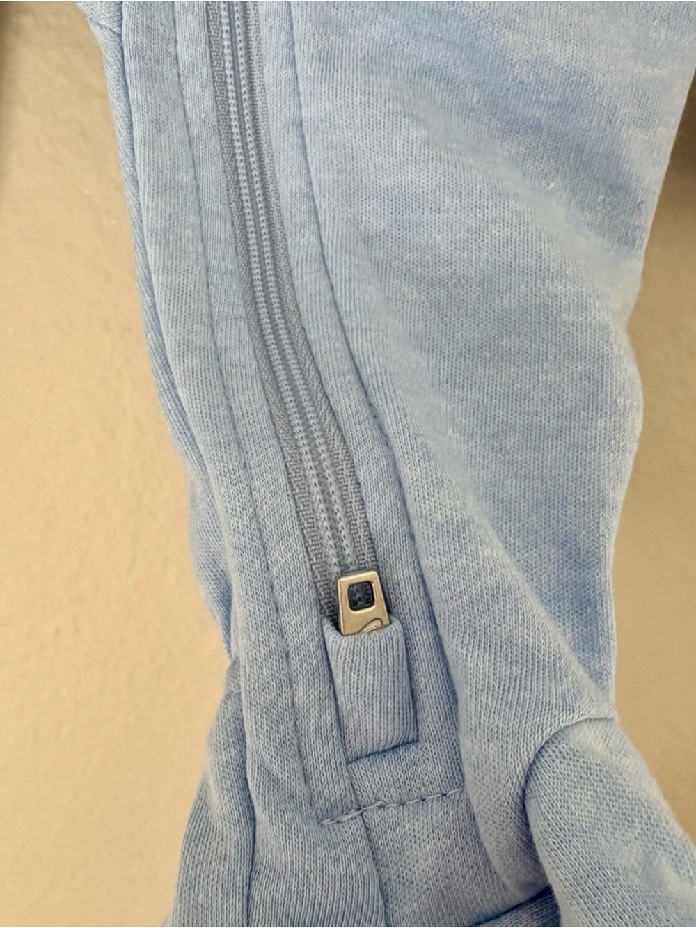 NWT Nike Baby Essential Footed Coverall Cobalt Bliss Heather Zip One Piece: 6M - Picture 6 of 13